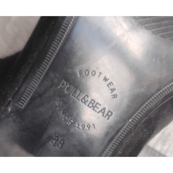 Pull & Bear Women's Size 38 US Size 7.5 Rose Black Suede Boots - Picture 6 of 8